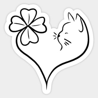 St Patrick's clover cat Sticker